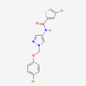 molecular formula C15H11Br2N3O2S B4739173 4-bromo-N-{1-[(4-bromophenoxy)methyl]-1H-pyrazol-4-yl}-2-thiophenecarboxamide CAS No. 1005651-46-6