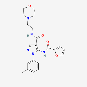 molecular formula C23H27N5O4 B4739189 1-(3,4-dimethylphenyl)-5-(2-furoylamino)-N-[2-(4-morpholinyl)ethyl]-1H-pyrazole-4-carboxamide 
