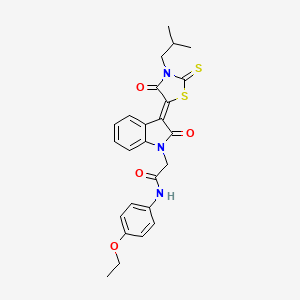 molecular formula C25H25N3O4S2 B4739197 N-(4-ethoxyphenyl)-2-[3-(3-isobutyl-4-oxo-2-thioxo-1,3-thiazolidin-5-ylidene)-2-oxo-2,3-dihydro-1H-indol-1-yl]acetamide 