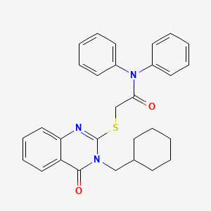 molecular formula C29H29N3O2S B4739198 2-{[3-(cyclohexylmethyl)-4-oxo-3,4-dihydro-2-quinazolinyl]thio}-N,N-diphenylacetamide 
