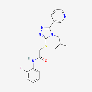 molecular formula C19H20FN5OS B4739236 N-(2-fluorophenyl)-2-{[4-isobutyl-5-(3-pyridinyl)-4H-1,2,4-triazol-3-yl]thio}acetamide 