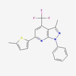 molecular formula C19H14F3N3S B4739242 3-methyl-6-(5-methyl-2-thienyl)-1-phenyl-4-(trifluoromethyl)-1H-pyrazolo[3,4-b]pyridine 