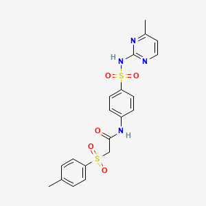 molecular formula C20H20N4O5S2 B4739286 2-[(4-methylphenyl)sulfonyl]-N-(4-{[(4-methyl-2-pyrimidinyl)amino]sulfonyl}phenyl)acetamide 
