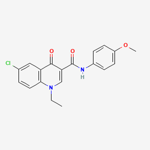 molecular formula C19H17ClN2O3 B4739294 6-chloro-1-ethyl-N-(4-methoxyphenyl)-4-oxo-1,4-dihydro-3-quinolinecarboxamide 