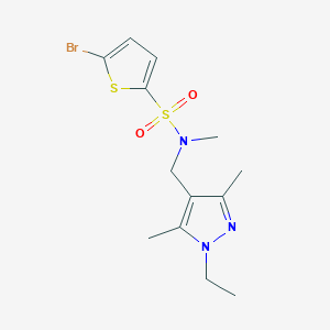 molecular formula C13H18BrN3O2S2 B4739310 5-bromo-N-[(1-ethyl-3,5-dimethyl-1H-pyrazol-4-yl)methyl]-N-methyl-2-thiophenesulfonamide 