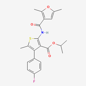 molecular formula C22H22FNO4S B4739336 isopropyl 2-[(2,5-dimethyl-3-furoyl)amino]-4-(4-fluorophenyl)-5-methyl-3-thiophenecarboxylate 