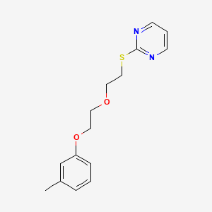 molecular formula C15H18N2O2S B4739348 2-({2-[2-(3-methylphenoxy)ethoxy]ethyl}thio)pyrimidine 