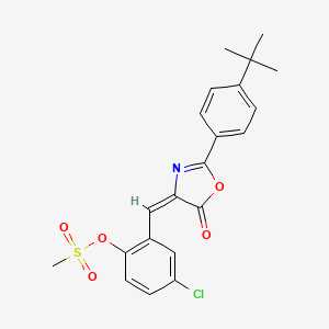 molecular formula C21H20ClNO5S B4739363 2-{[2-(4-tert-butylphenyl)-5-oxo-1,3-oxazol-4(5H)-ylidene]methyl}-4-chlorophenyl methanesulfonate 