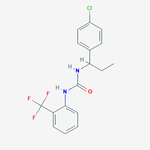 molecular formula C17H16ClF3N2O B4739411 N-[1-(4-chlorophenyl)propyl]-N'-[2-(trifluoromethyl)phenyl]urea 