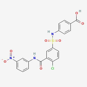 4-{[(4-chloro-3-{[(3-nitrophenyl)amino]carbonyl}phenyl)sulfonyl]amino}benzoic acid