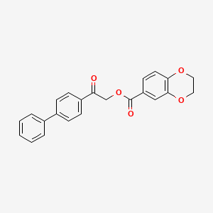 molecular formula C23H18O5 B4739427 2-(4-biphenylyl)-2-oxoethyl 2,3-dihydro-1,4-benzodioxine-6-carboxylate 