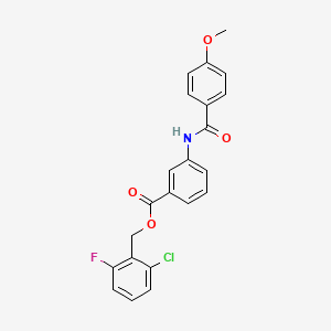 molecular formula C22H17ClFNO4 B4739433 2-chloro-6-fluorobenzyl 3-[(4-methoxybenzoyl)amino]benzoate 