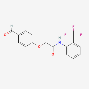 molecular formula C16H12F3NO3 B4739471 2-(4-formylphenoxy)-N-[2-(trifluoromethyl)phenyl]acetamide 