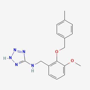 molecular formula C17H19N5O2 B4739488 N-{3-methoxy-2-[(4-methylbenzyl)oxy]benzyl}-2H-tetrazol-5-amine 