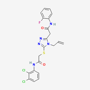 molecular formula C21H18Cl2FN5O2S B4739495 2-[4-allyl-5-({2-[(2,3-dichlorophenyl)amino]-2-oxoethyl}thio)-4H-1,2,4-triazol-3-yl]-N-(2-fluorophenyl)acetamide 