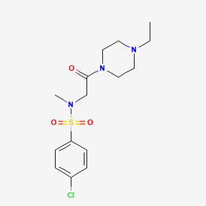 molecular formula C15H22ClN3O3S B4739503 4-chloro-N-[2-(4-ethyl-1-piperazinyl)-2-oxoethyl]-N-methylbenzenesulfonamide 