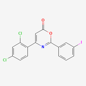 molecular formula C16H8Cl2INO2 B4739532 4-(2,4-dichlorophenyl)-2-(3-iodophenyl)-6H-1,3-oxazin-6-one 