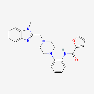 molecular formula C24H25N5O2 B4739557 N-(2-{4-[(1-methyl-1H-benzimidazol-2-yl)methyl]-1-piperazinyl}phenyl)-2-furamide 