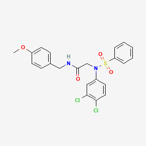 molecular formula C22H20Cl2N2O4S B4739561 N~2~-(3,4-dichlorophenyl)-N~1~-(4-methoxybenzyl)-N~2~-(phenylsulfonyl)glycinamide 