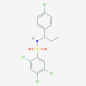 molecular formula C15H13Cl4NO2S B4739586 2,4,5-trichloro-N-[1-(4-chlorophenyl)propyl]benzenesulfonamide 