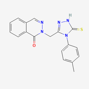 molecular formula C18H15N5OS B4739597 2-{[5-mercapto-4-(4-methylphenyl)-4H-1,2,4-triazol-3-yl]methyl}-1(2H)-phthalazinone 