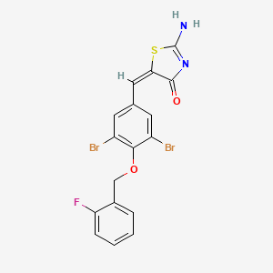 5-{3,5-dibromo-4-[(2-fluorobenzyl)oxy]benzylidene}-2-imino-1,3-thiazolidin-4-one