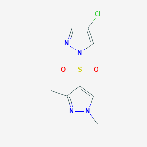 molecular formula C8H9ClN4O2S B4739619 4-[(4-chloro-1H-pyrazol-1-yl)sulfonyl]-1,3-dimethyl-1H-pyrazole 