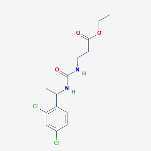 molecular formula C14H18Cl2N2O3 B4739637 ethyl N-({[1-(2,4-dichlorophenyl)ethyl]amino}carbonyl)-beta-alaninate 