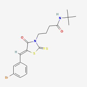 molecular formula C18H21BrN2O2S2 B4739642 4-[5-(3-bromobenzylidene)-4-oxo-2-thioxo-1,3-thiazolidin-3-yl]-N-(tert-butyl)butanamide 