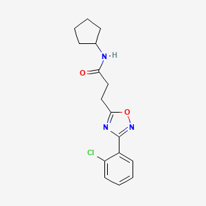 molecular formula C16H18ClN3O2 B4739645 3-[3-(2-chlorophenyl)-1,2,4-oxadiazol-5-yl]-N-cyclopentylpropanamide 
