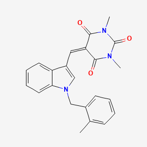 molecular formula C23H21N3O3 B4739653 1,3-dimethyl-5-{[1-(2-methylbenzyl)-1H-indol-3-yl]methylene}-2,4,6(1H,3H,5H)-pyrimidinetrione 