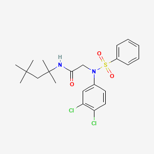 molecular formula C22H28Cl2N2O3S B4739657 N~2~-(3,4-dichlorophenyl)-N~2~-(phenylsulfonyl)-N~1~-(1,1,3,3-tetramethylbutyl)glycinamide 