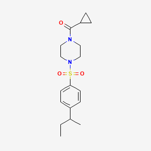 molecular formula C18H26N2O3S B4739671 1-[(4-sec-butylphenyl)sulfonyl]-4-(cyclopropylcarbonyl)piperazine 