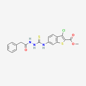 molecular formula C19H16ClN3O3S2 B4739695 methyl 3-chloro-6-({[2-(phenylacetyl)hydrazino]carbonothioyl}amino)-1-benzothiophene-2-carboxylate 