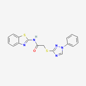 molecular formula C17H13N5OS2 B4739701 N-1,3-benzothiazol-2-yl-2-[(1-phenyl-1H-1,2,4-triazol-3-yl)thio]acetamide 