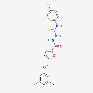 molecular formula C21H20ClN3O3S B4739717 N-(4-chlorophenyl)-2-{5-[(3,5-dimethylphenoxy)methyl]-2-furoyl}hydrazinecarbothioamide 
