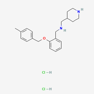 molecular formula C21H30Cl2N2O B4739757 {2-[(4-methylbenzyl)oxy]benzyl}(4-piperidinylmethyl)amine dihydrochloride 