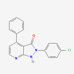 molecular formula C18H12ClN3O B4739768 2-(4-chlorophenyl)-4-phenyl-1,2-dihydro-3H-pyrazolo[3,4-b]pyridin-3-one 