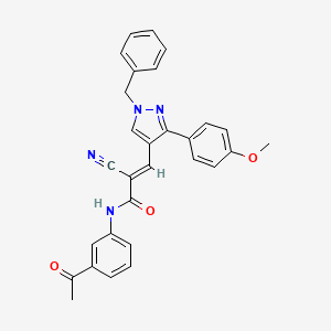 molecular formula C29H24N4O3 B4739798 N-(3-acetylphenyl)-3-[1-benzyl-3-(4-methoxyphenyl)-1H-pyrazol-4-yl]-2-cyanoacrylamide 