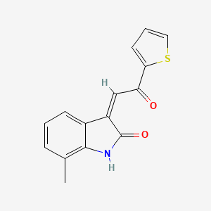 molecular formula C15H11NO2S B4739830 7-methyl-3-[2-oxo-2-(2-thienyl)ethylidene]-1,3-dihydro-2H-indol-2-one 