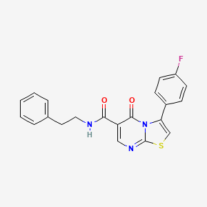 molecular formula C21H16FN3O2S B4739845 3-(4-fluorophenyl)-5-oxo-N-(2-phenylethyl)-5H-[1,3]thiazolo[3,2-a]pyrimidine-6-carboxamide 