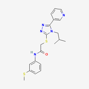 molecular formula C20H23N5OS2 B4739873 2-{[4-isobutyl-5-(3-pyridinyl)-4H-1,2,4-triazol-3-yl]thio}-N-[3-(methylthio)phenyl]acetamide 