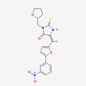 5-{[5-(3-nitrophenyl)-2-furyl]methylene}-3-(tetrahydro-2-furanylmethyl)-2-thioxo-4-imidazolidinone