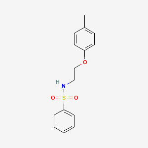 molecular formula C15H17NO3S B4739937 N-[2-(4-methylphenoxy)ethyl]benzenesulfonamide 