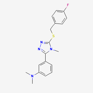 molecular formula C18H19FN4S B4739941 (3-{5-[(4-fluorobenzyl)thio]-4-methyl-4H-1,2,4-triazol-3-yl}phenyl)dimethylamine 