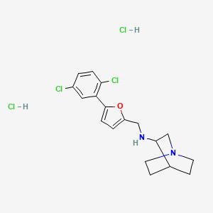 molecular formula C18H22Cl4N2O B4739968 N-{[5-(2,5-dichlorophenyl)-2-furyl]methyl}quinuclidin-3-amine dihydrochloride 