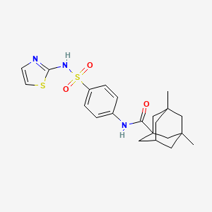 molecular formula C22H27N3O3S2 B4739981 3,5-dimethyl-N-{4-[(1,3-thiazol-2-ylamino)sulfonyl]phenyl}-1-adamantanecarboxamide 