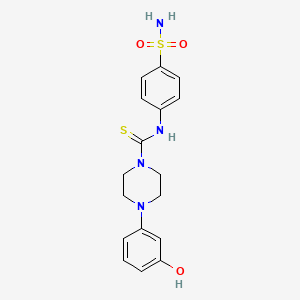 molecular formula C17H20N4O3S2 B4739989 N-[4-(aminosulfonyl)phenyl]-4-(3-hydroxyphenyl)-1-piperazinecarbothioamide 