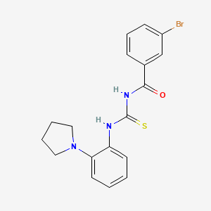 molecular formula C18H18BrN3OS B4740011 3-bromo-N-({[2-(1-pyrrolidinyl)phenyl]amino}carbonothioyl)benzamide 
