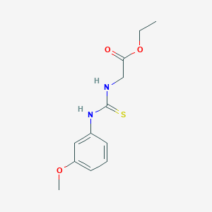 molecular formula C12H16N2O3S B4740018 ethyl N-{[(3-methoxyphenyl)amino]carbonothioyl}glycinate 